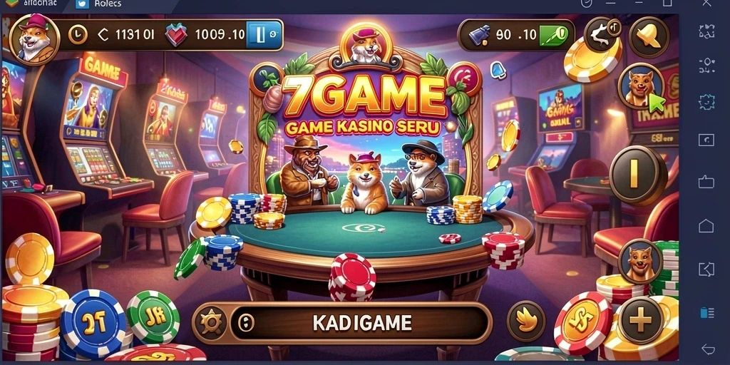 Tampilan gameplay seru dari 7GAME yang menggambarkan sensasi Kasino.