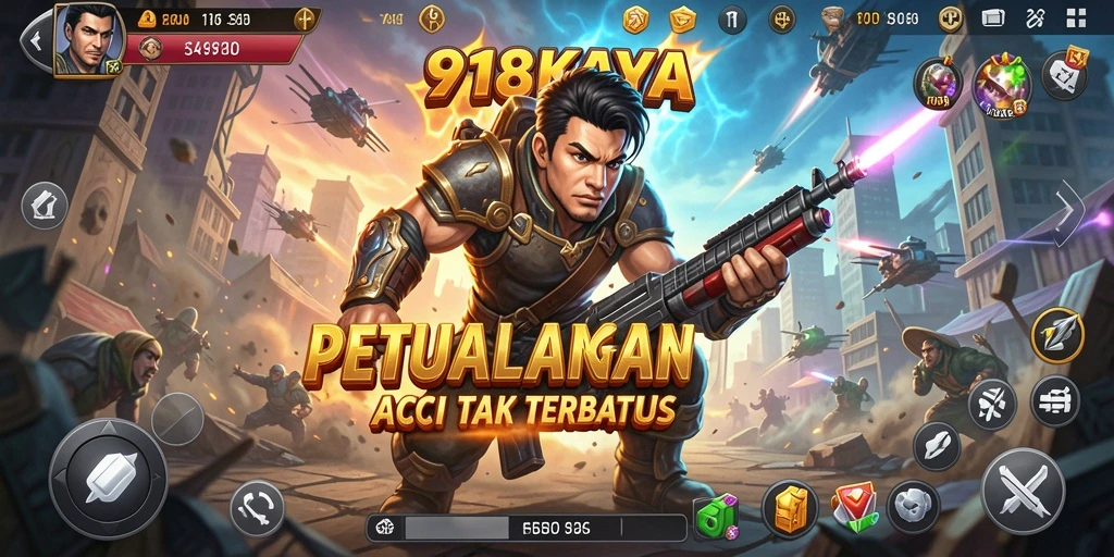 Tampilan permainan <strong>918KAYA</strong> yang menegangkan dengan aksi seru.