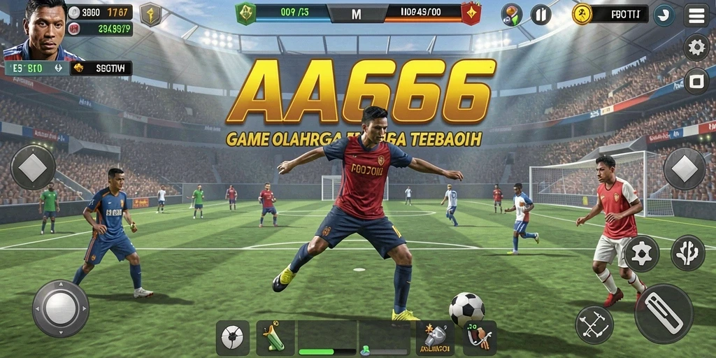 Tampilan gameplay mendebarkan dari AA666 dalam aksi olahraga.