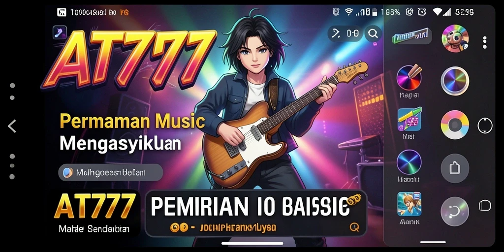 Screenshot AT777 menampilkan gameplay musik yang menarik.
