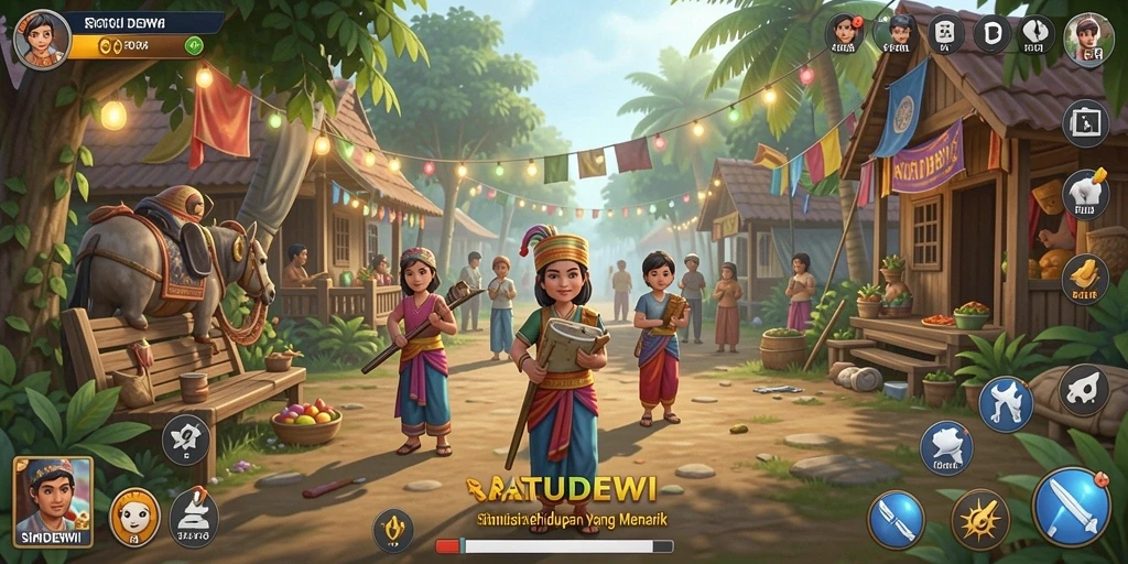 Tampilan gameplay menarik dari <strong>RATUDEWI</strong> yang penuh dengan kustomisasi.