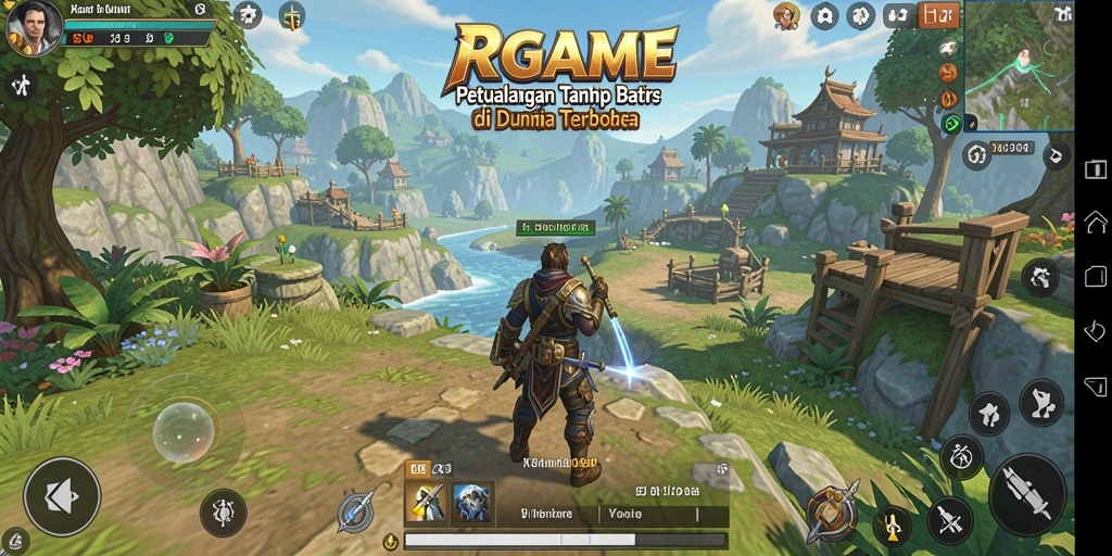 Tampilan gameplay RPGAME yang menakjubkan di dunia terbuka.