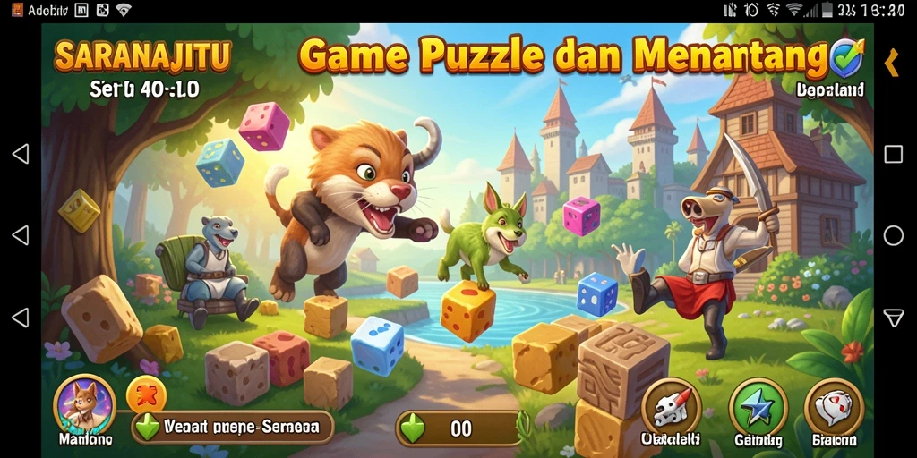 Tampilan seru gameplay Puzzle SARANAJITU yang menantang.