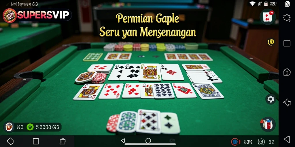 Tampilan menarik dari gameplay Gaple di SUPERSVIP.