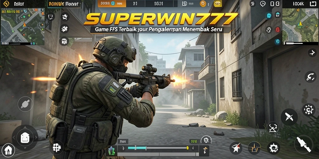Gameplay intens dari SUPERWIN777 menampilkan aksi menembak seru.