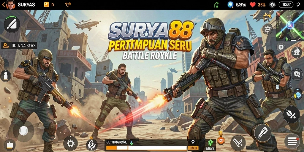 Tampilan mendebarkan gameplay Battle Royale SURYA88.