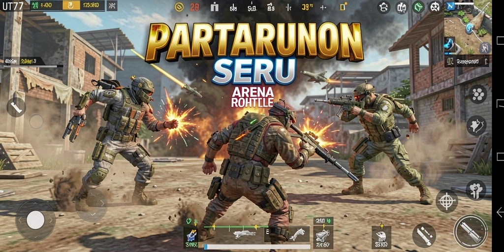 Tampilan gameplay UT77 yang menegangkan dalam pertarungan Battle Royale.